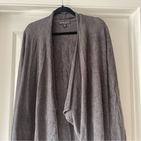Barefoot Dreams barefoot chic lite neutral gray waterfall cardigan S/M - Picture 8 of 8